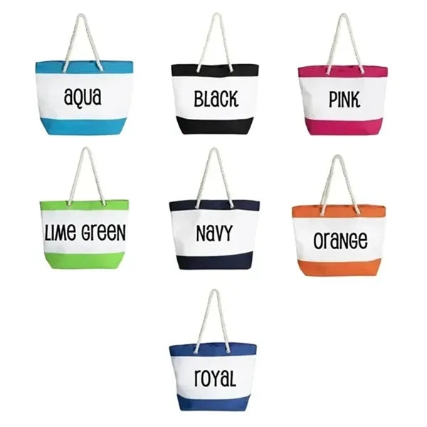 Polyester Cotton Canvas Tote with Rope Handles