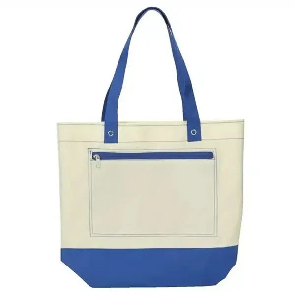 600D Polyester Beach Tote with Front Zipper Pocket
