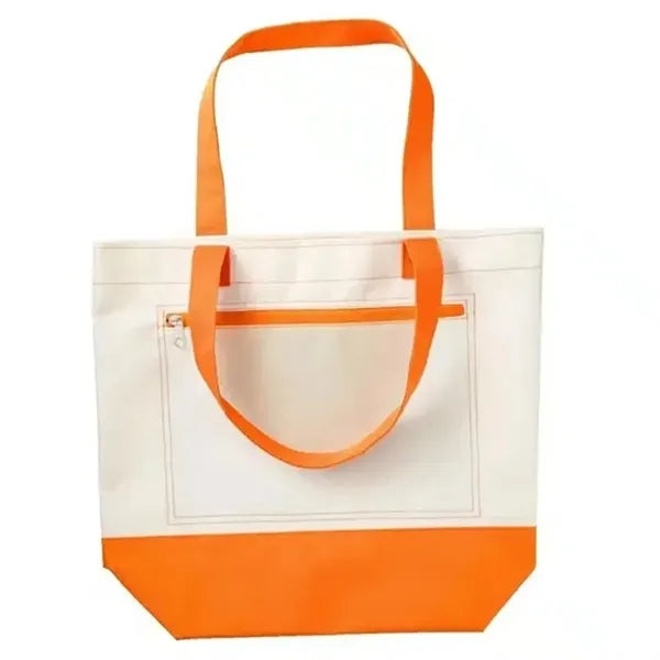 600D Polyester Beach Tote with Front Zipper Pocket