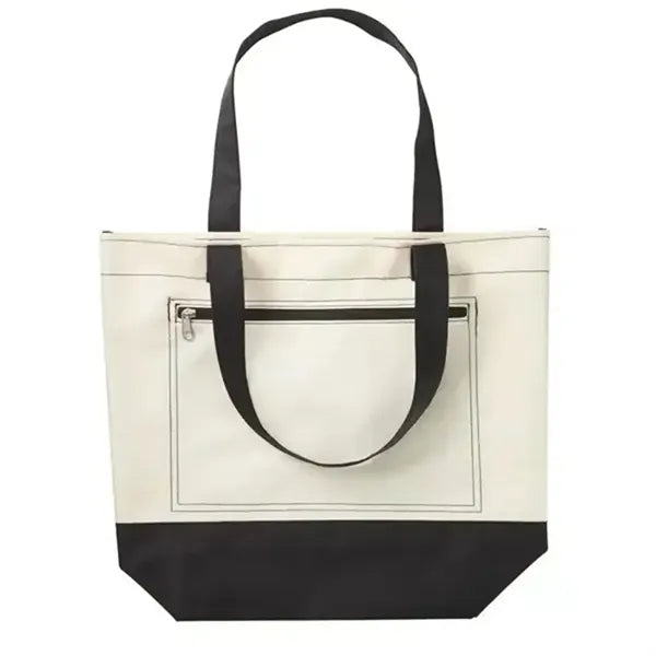 600D Polyester Beach Tote with Front Zipper Pocket