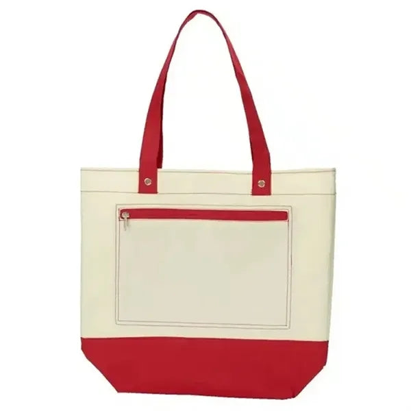 600D Polyester Beach Tote with Front Zipper Pocket
