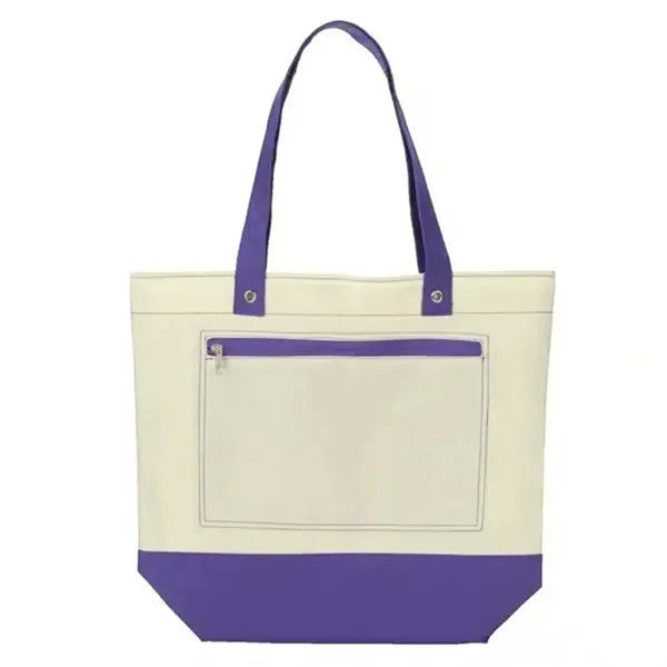 600D Polyester Beach Tote with Front Zipper Pocket