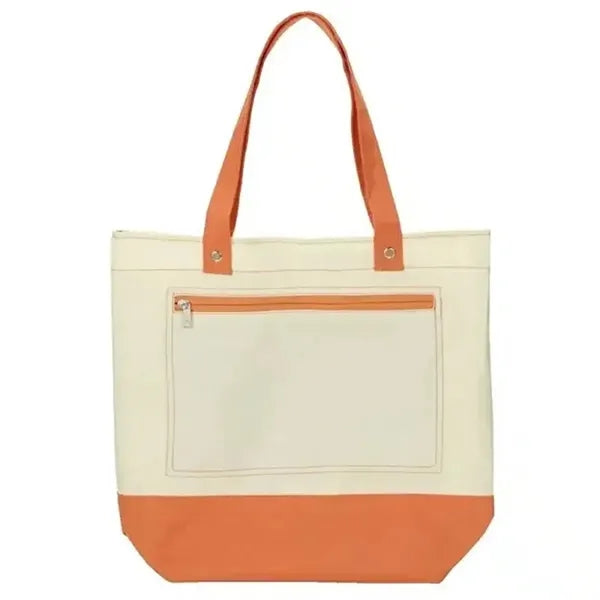 600D Polyester Beach Tote with Front Zipper Pocket