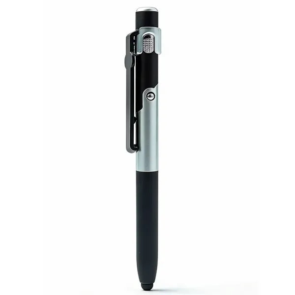 3 In 1 Foldable Phone Stand Stylus Ballpoint Pen LED Light