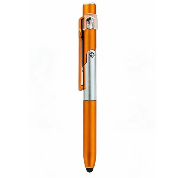 3 In 1 Foldable Phone Stand Stylus Ballpoint Pen LED Light