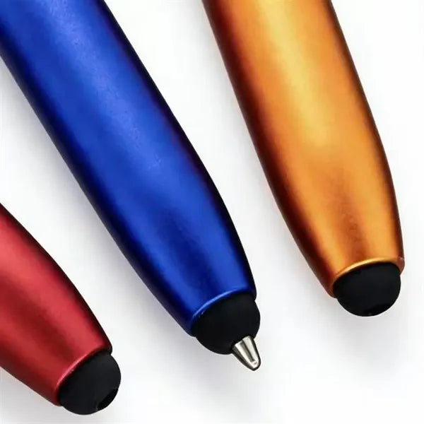 3 In 1 Foldable Phone Stand Stylus Ballpoint Pen LED Light