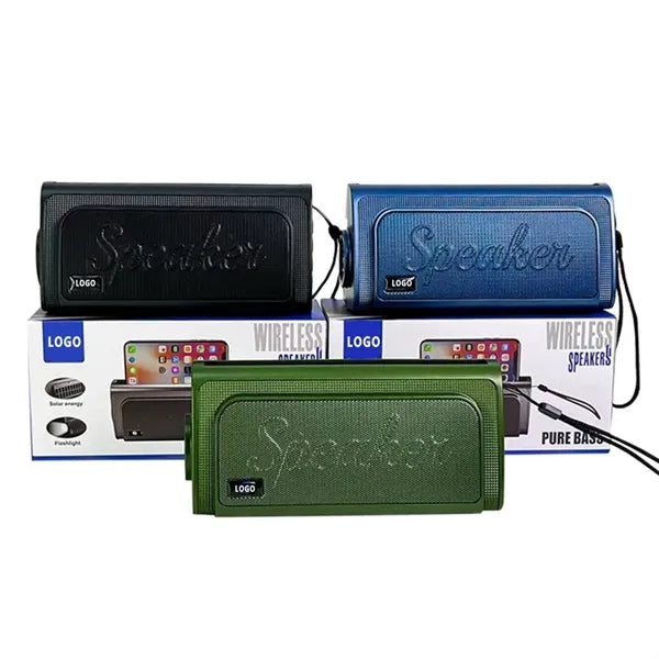 Solar Powered Wireless Bluetooth Speaker with Flashlight