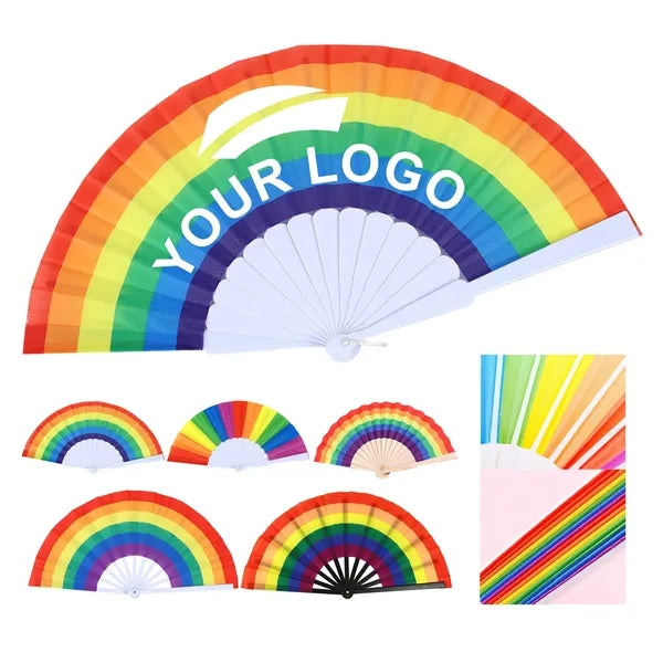 Rainbow Folding Fan