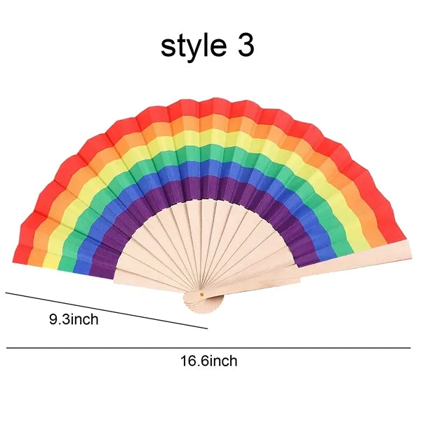 Rainbow Folding Fan