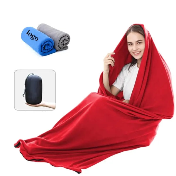 Drawstring Envelope fleece sleeping bag blanket liner