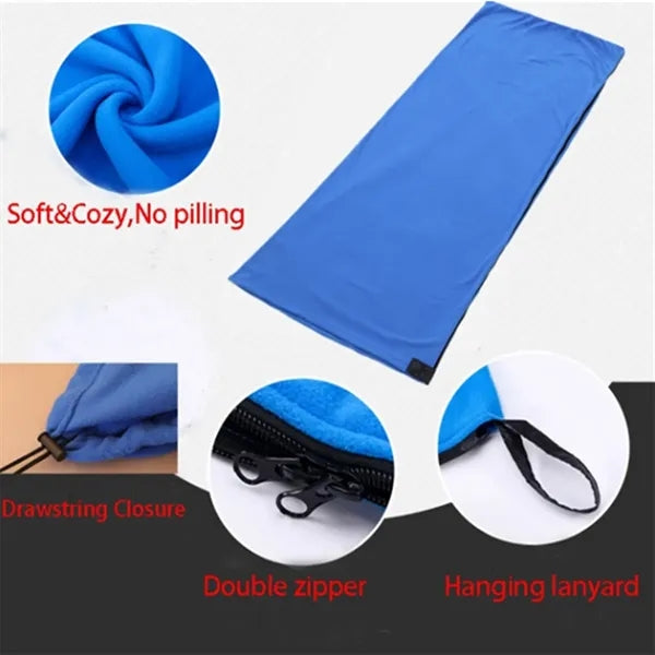 Drawstring Envelope fleece sleeping bag blanket liner