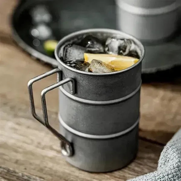 Portable Vintage Stainless Steel Coffee Mug With Handle