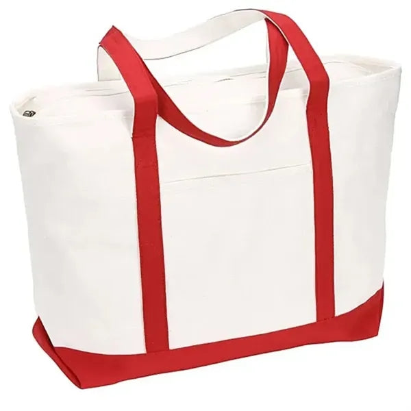 24oz Heavyweight Cotton Canvas Tote with Zippered Top