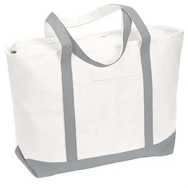 24oz Heavyweight Cotton Canvas Tote with Zippered Top