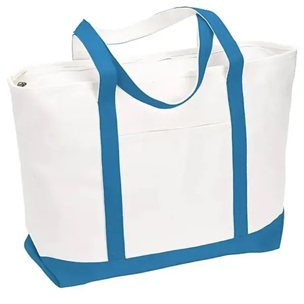24oz Heavyweight Cotton Canvas Tote with Zippered Top