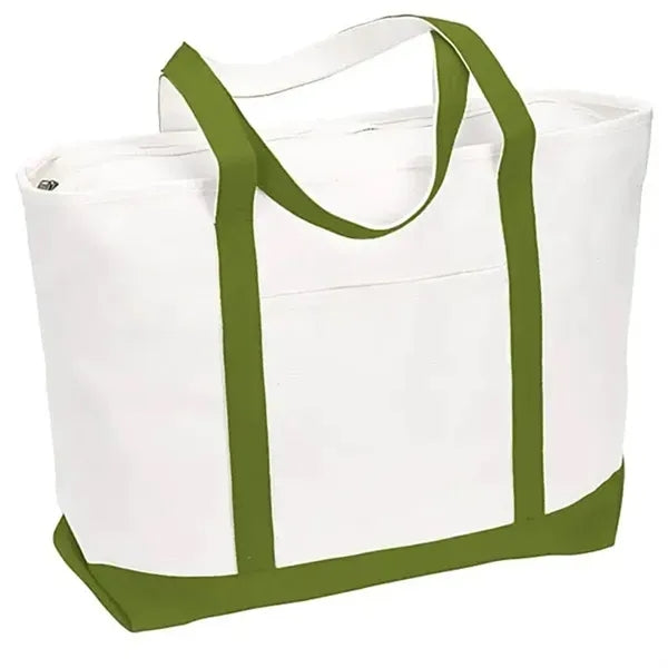 24oz Heavyweight Cotton Canvas Tote with Zippered Top