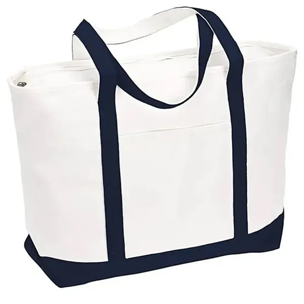 24oz Heavyweight Cotton Canvas Tote with Zippered Top