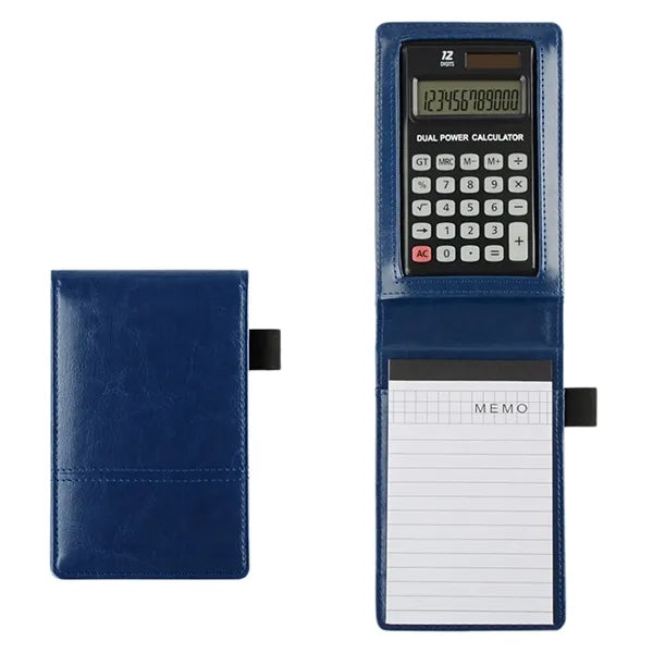 Leather Pocket Jotter Memo Notepad Calculator