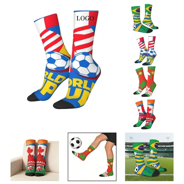 World Cup Fan Socks Polyester Crew Sportswear