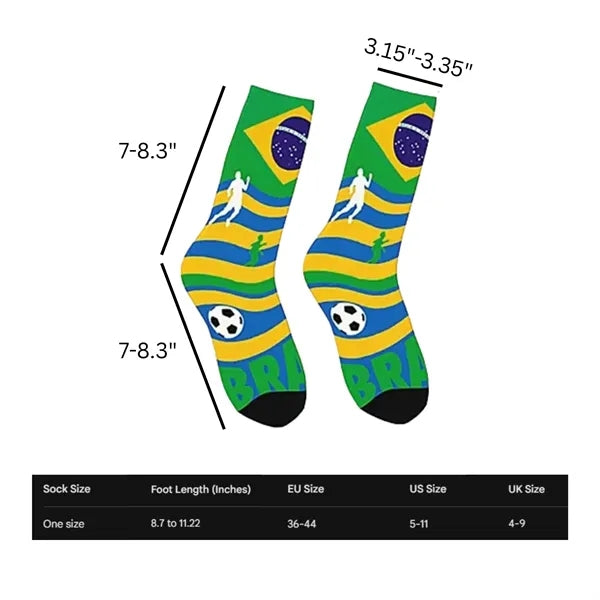 World Cup Fan Socks Polyester Crew Sportswear