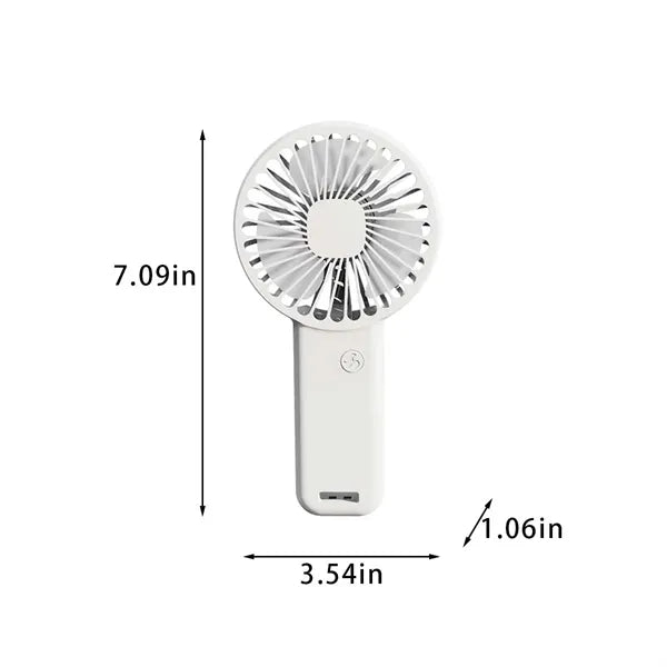 Mini portable 3 speed rechargeable handheld fan with stand