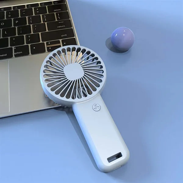 Mini portable 3 speed rechargeable handheld fan with stand