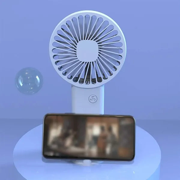 Mini portable 3 speed rechargeable handheld fan with stand