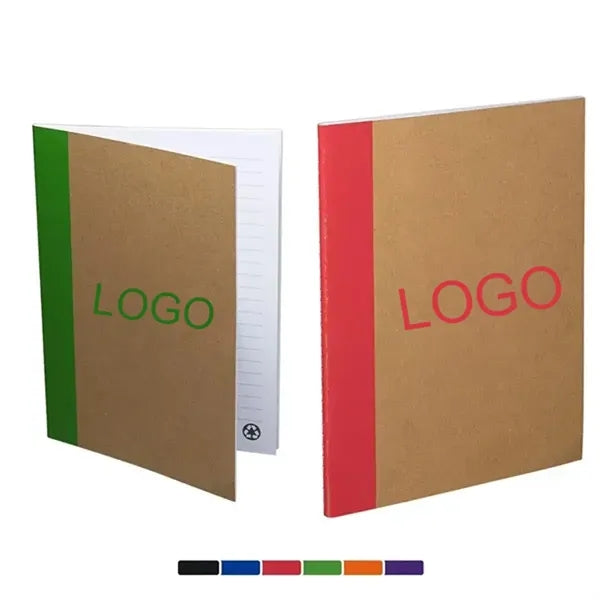 Color-Accent Kraft Meeting Notebook Recycled 30 Sheets