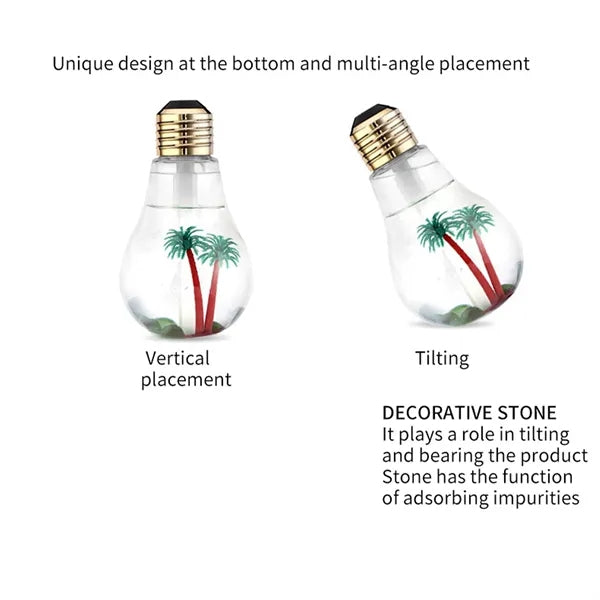 Bulb Shaped Mini Humidifier Micro Landscape Night Light