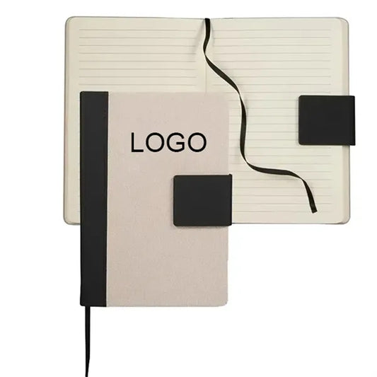 5.5x8.5 FSC Recycled Canvas Notebook Magnetic Closure