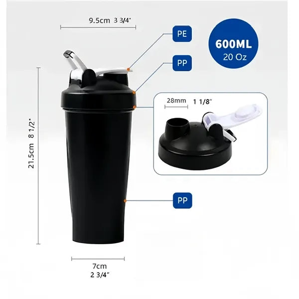 20OZ Sports Shaker Cup with Mixer Ball
