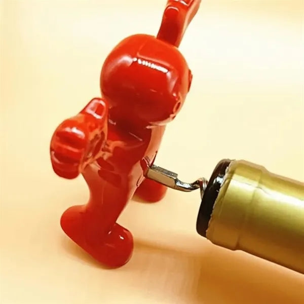 3pcs Funny Red Man Wine & Beer Opener Set Novelty Corkscrew