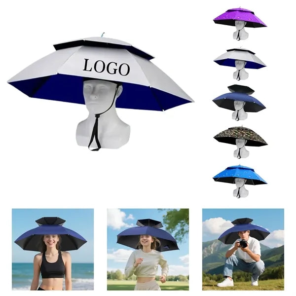 Double-Layer Adjustable Foldable Fishing Umbrella Hat