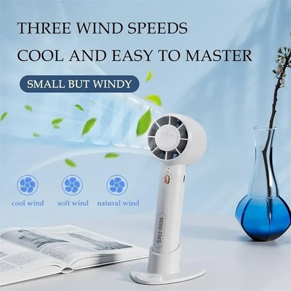 3 Speed Rechargeable Mini Turbo Fan with phone stand