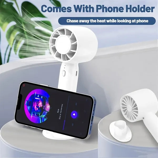 3 Speed Rechargeable Mini Turbo Fan with phone stand