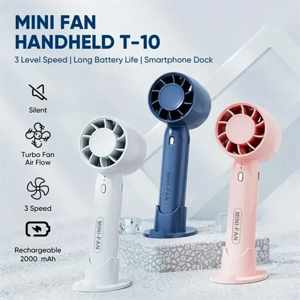 3 Speed Rechargeable Mini Turbo Fan with phone stand