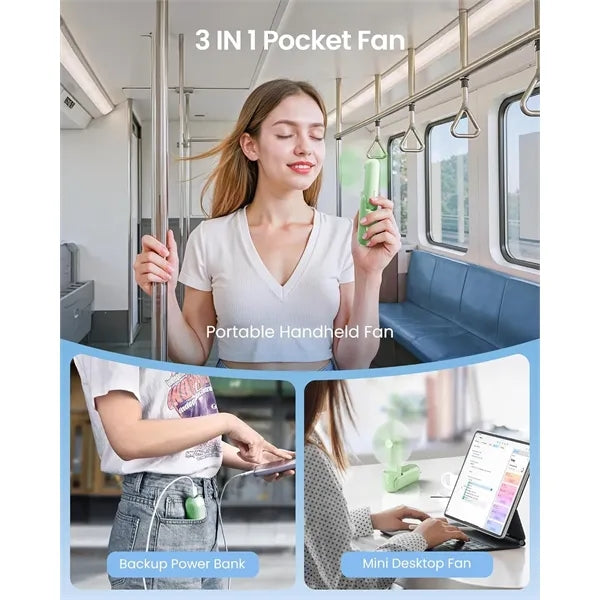 3-in-1 Handheld Fan with Light