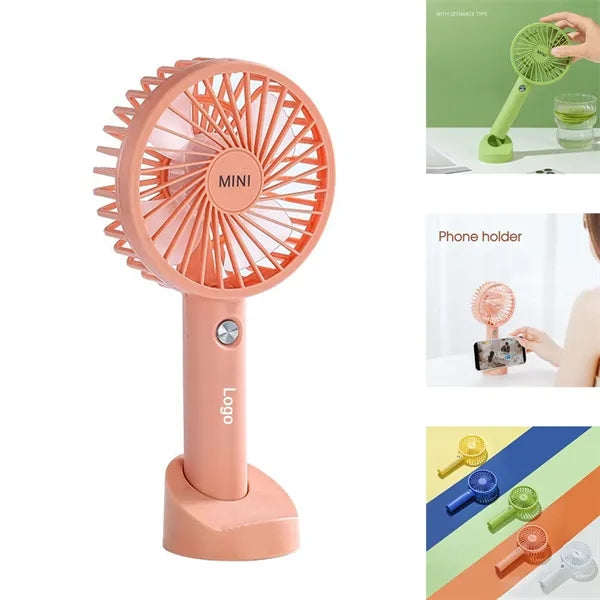 3 Speed Rechargeable Mini Portable Fan with phone stand
