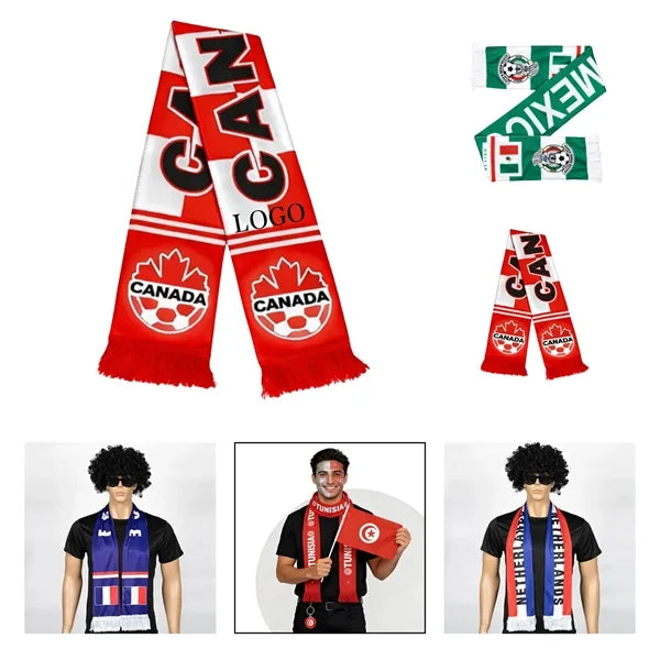 Polyester Soccer Fan Scarf for 2026 World Cup