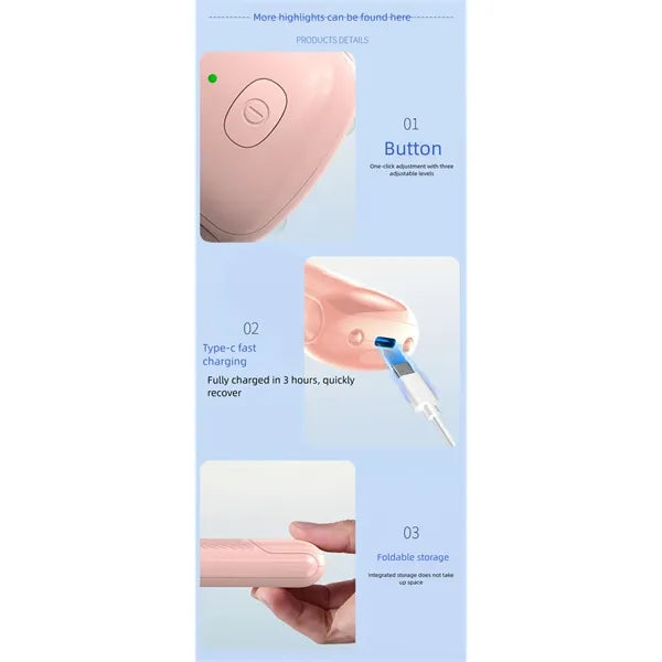 3-in-1 Handheld Fan with Light