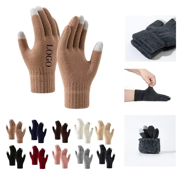 Winter Touch Screen Soft Warm Fleece Knit Texting Gloves