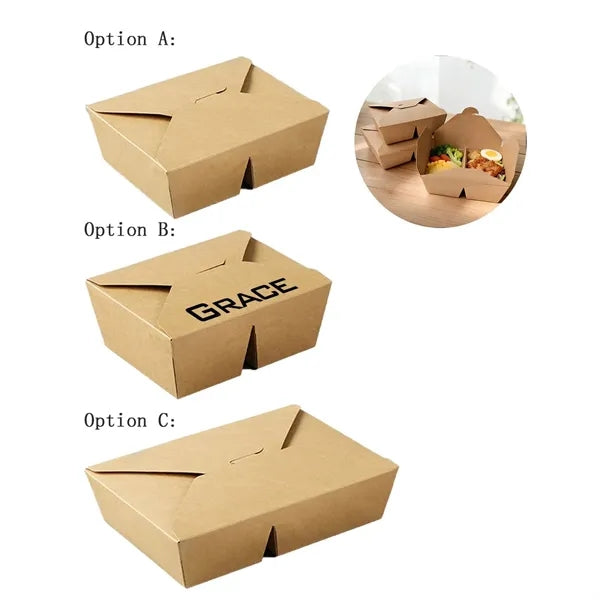 32 oz Disposable Kraft Double Compartment Takeout Box