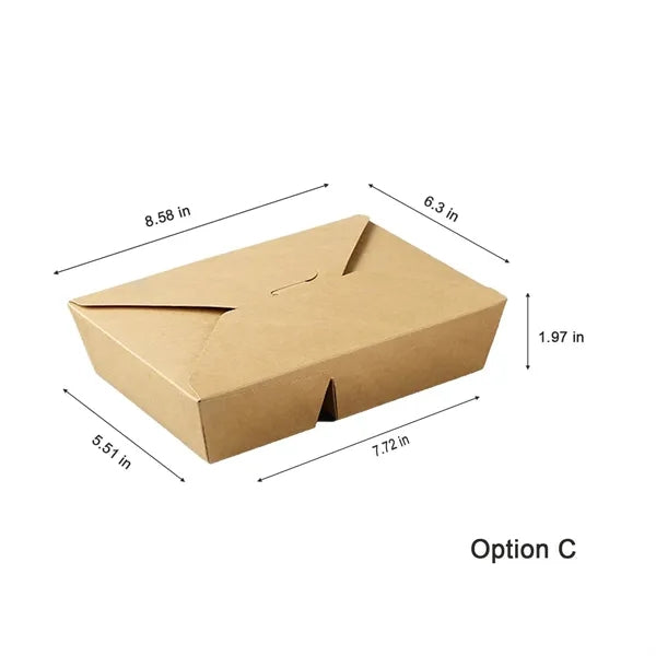 32 oz Disposable Kraft Double Compartment Takeout Box