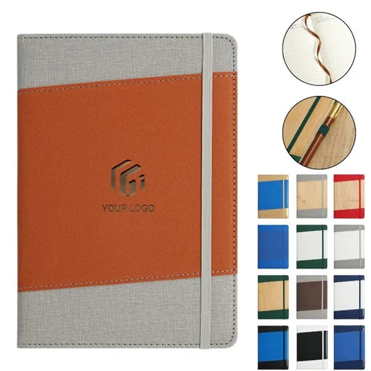 Durable school office eco-friendly PU leather notebook