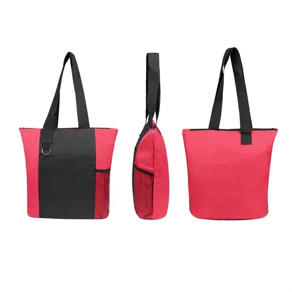 600D Oxford Travel Tote Bag W/ Key Ring & Mesh Pocket
