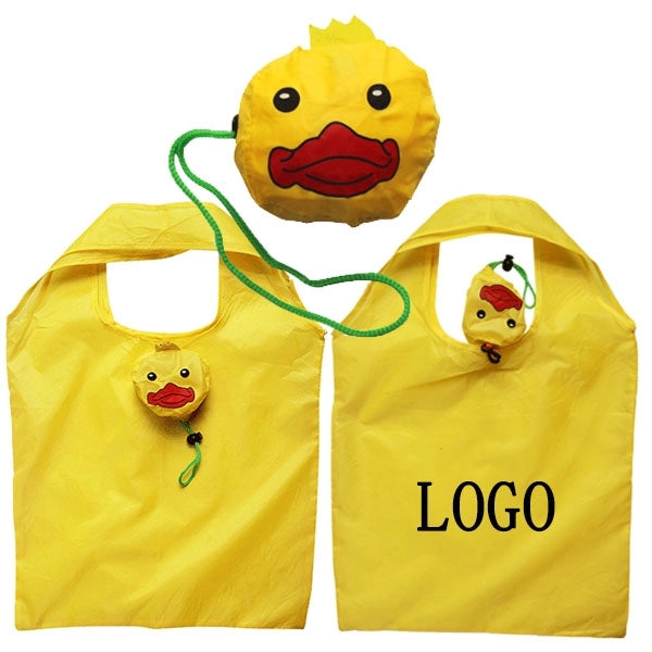 Yellow Duck Shape Folding Shopping Bag