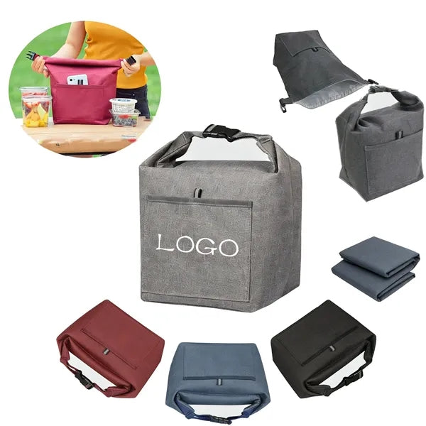 Durable Roll-top Insulated Lunch Tote Bag