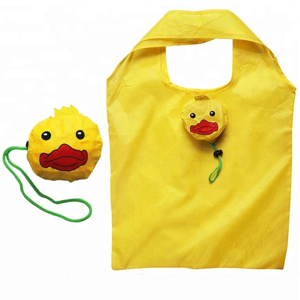 Yellow Duck Shape Folding Shopping Bag
