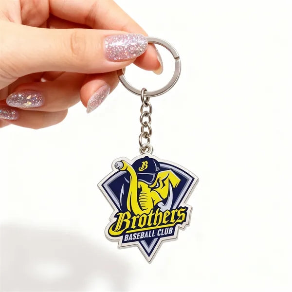 Printed logo baseball club commemorative keychain