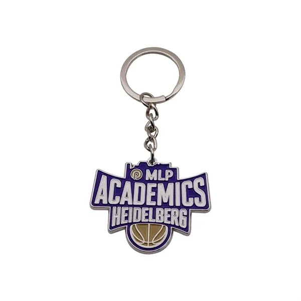 Printed logo baseball club commemorative keychain
